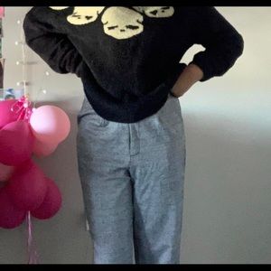 Plaid Black and White Trousers